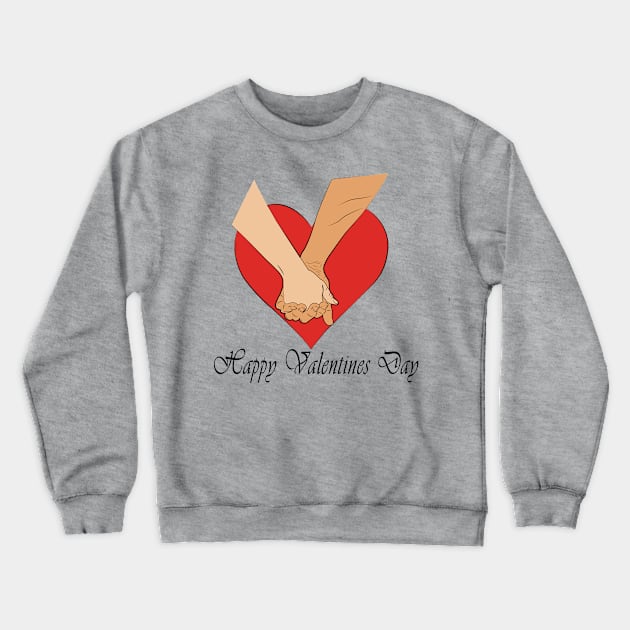 couple holding hands in a heart Crewneck Sweatshirt by Rukshan57